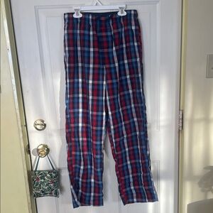 Men's Plaid Lounge Pants - Red and Blue